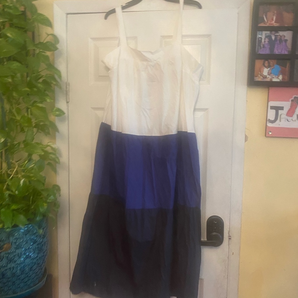City chic Elegant Blue and White Women's Dress